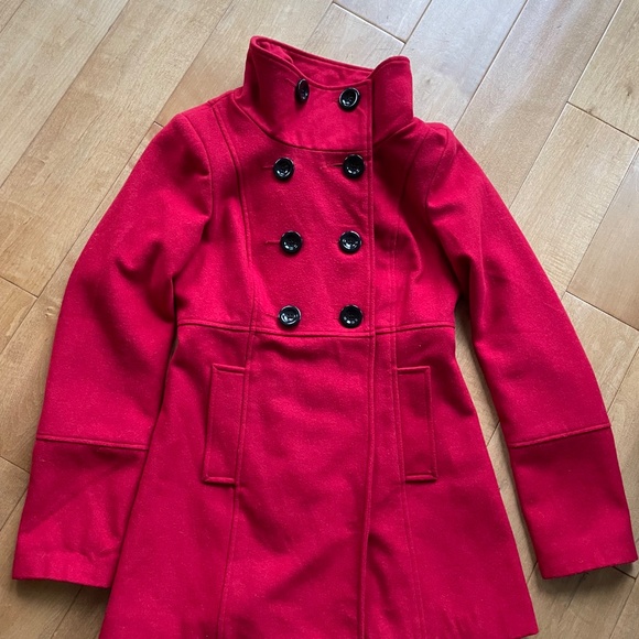 Dynamite Red Wool Pea Coat Size Small - Picture 2 of 13